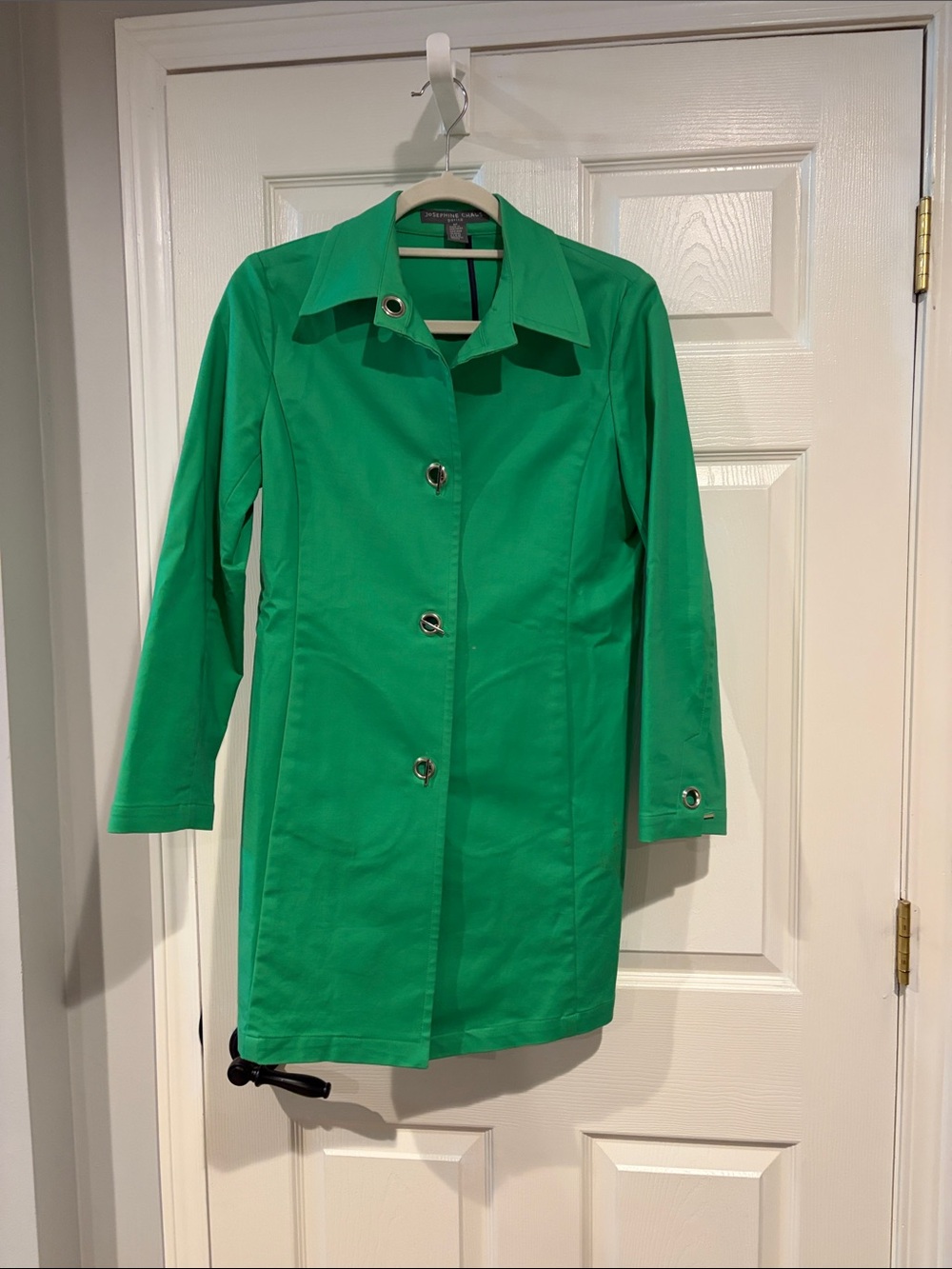 Josephine Chaus Vibrant Green Button-Front Trench Coat